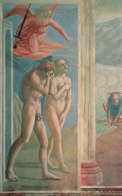 Adam and Eve Banished from Paradise (post restoration) by Tommaso Masaccio